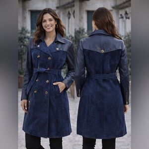 IMAN Navy Trench Coat